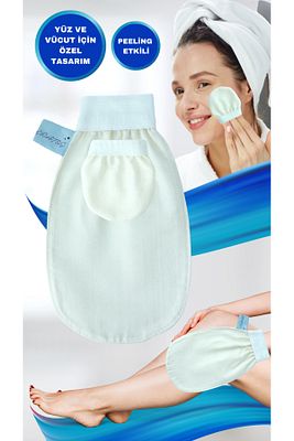 Ipek Banyo Duş Kesesi Seti- %100 Floş Ipek Kese-vücut Ve Yüz Peelingi Için Ikili Set- ürün fotoğrafı