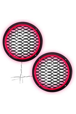 Ledli Hoparlör Kapak 16cm 2Adet 12v Pk-5050, Kırmızı ürün fotoğrafı