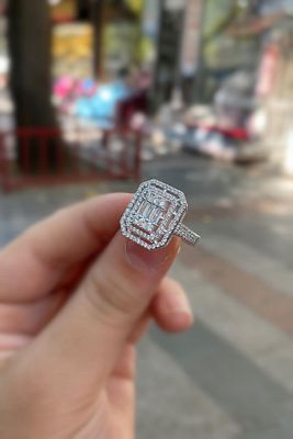 Gümüş Baget Taşlı  Yüzük Oz56e26 ürün fotoğrafı