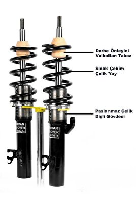 Volkswagen Polo 2010-2017 Uyumlu Coilover Ayarlı Amortisör 10 Cm ürün fotoğrafı