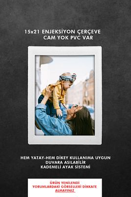 15x21 Pvcli Enjeksiyon Çerçeve - A5 Beyaz Plastik Çerçeve * Yenilendi * ürün fotoğrafı