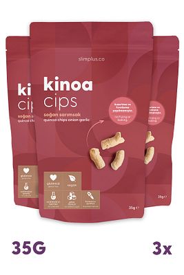 3 Paket 35g Glutensiz Vegan Yağsız Soğan Sarımsak Kinoa Cipsi ürün fotoğrafı