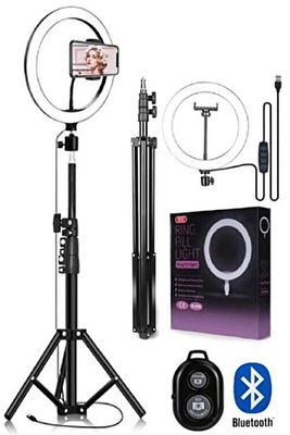 Kumandalı Youtuber Tiktok Çekim Işık Telefon Tutucu Makyaj Işığı Ring Light 10 Inç 2.1 M Tripod ürün fotoğrafı
