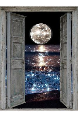Sanat Kapı Arkasındaki Ay Manzarası | Elmas Mozaik Tablo | Mozaik Puzzle | 45x60 | E20202175m ürün fotoğrafı