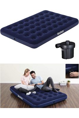 Çift Kişilik Şişme Yatak - Araba Çakmaklıklı Pompa 191cm X 137cm X 22cm ürün fotoğrafı