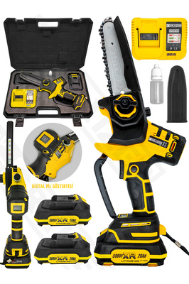 Alman 598 Vf Dijital Şarj Göstergeli Karbon Motor Şarjlı Akülü Dal Kesme Budama Testere Makinesi ürün fotoğrafı