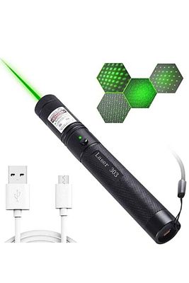 Ultra Kaliteli Uzun Menzilli Usb Şarjlı Yeşil Lazer- Kedi Oyuncağı Lazeri ürün fotoğrafı