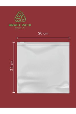 Buzlu , Beyaz Fermuarlı Kilitli Poşet ,tekstil Çanta 20x24 Cm -10 Adet ürün fotoğrafı