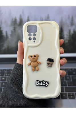 Xiaomi Note 11 Pro - 12 Pro 4g Uyumlu Krem Baby Tasarımlı Oyuncaklı Silikon Kılıf ürün fotoğrafı