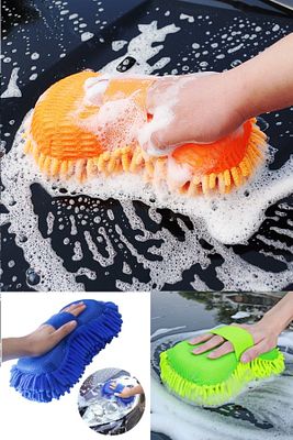 Püsküllü Mikrofiber Araba Köpürtme Süngeri Araç Yıkama Ve Temizlik Sünger Çizik Önleyen Sünger Büyük ürün fotoğrafı