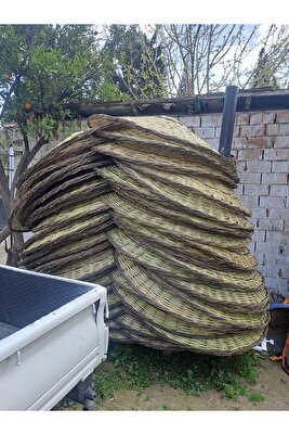 Hasır bambu plaj semsiyesi ürün fotoğrafı