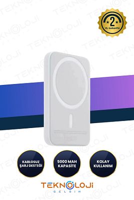 Magsafe 5000 Mah Powerbank Taşınabilir Kablosuz Şarj Cihazı Iphone Uyumlu Wireless Şarj ürün fotoğrafı