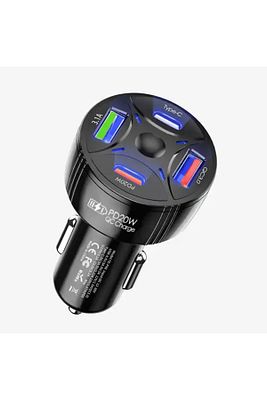 P48 4 in 1 PD20W + QC3.0 Araç İçi Çakmaklık Hızlı Şarj Başlığı SİYAH ürün fotoğrafı