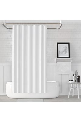 Beyaz Banyo Perdesi Yerli Üretim Duş Perdesi 12 Adet Plastik C-halkalı Banyo Duş Perdesi ürün fotoğrafı