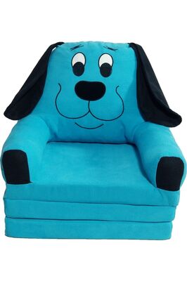3 Minderli Katlanabilir Bebek-çocuk Koltuğu Sandalye Portatif Yatak Puf Sofa Kumaş Köpek Figürlü ürün fotoğrafı
