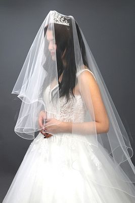 2 Katlı Gelin Duvağı- Nikah Duvağı Kırık Beyaz Taraklı Uzun Katı 1 Mt Kısa Katı 65 Cm1.klt.hayal Tül ürün fotoğrafı