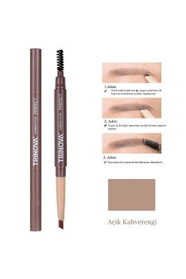 Light Coffee Fırçalı Kaş Kalemi Double-ended Eyebrow Pencil Açık Kahve ürün fotoğrafı