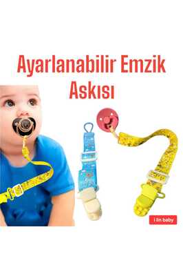 Ayarlanabilir Emzik Askısı, Emzik Askısı, Emzik, Emzik Tutucu, 2 Adet Mavi Sarı ürün fotoğrafı