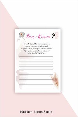 8 Adet Nedimelere "ben Kimim" Oyun Ve Eğlence Kartı Seti - Bride To Be Bekarlığa Veda Nedime Soru ürün fotoğrafı