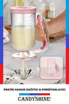 Ölçekli Hamur Porsiyonlayıcı Dağıtıcı Pancake Krep Muffin Krema Puding Kolay Akıtma Yardımcısı ürün fotoğrafı