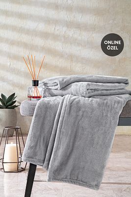 Olenna Wellsoft Tv Battaniyesi 140x190 - Açık Gri ürün fotoğrafı