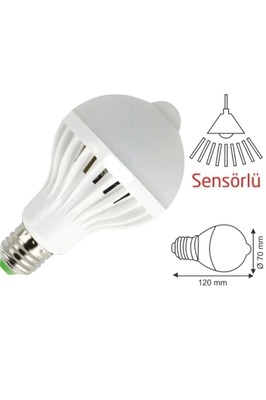 Hareket Sensörlü Ampul 12 W Led Ampul Pır sensörlü ürün fotoğrafı