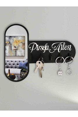Dekoratif Aynalı Pleksi Anahtarlık Askısı Isme Özel Pleksi Yazılı Organizer Anahtar Düzenleyici Mdf ürün fotoğrafı