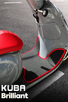 Kuba Brilliant Premium Eva Uyumlu Motosiklet Paspası - Siyah Kırmızı ürün fotoğrafı