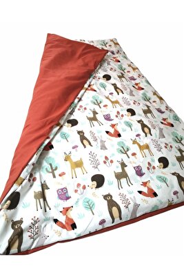 Bebek Çocuk 100x150 Yorganı Standart Doğa Sevimli Hayvan Kiremit ürün fotoğrafı