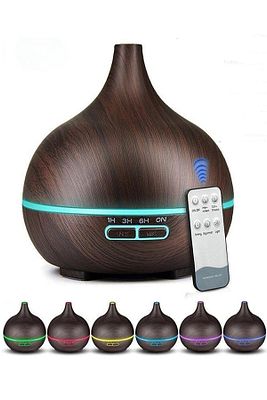 Siyah 7 Led Işıklı Aromatik Oda Kokusu Hava Nemlendirici 550 ml Koyu Kahve Aroma Difüzörü Ahuma ürün fotoğrafı