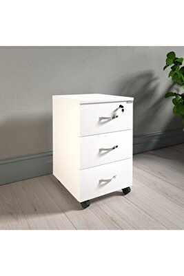 Komodin Keson 3 Çekmeceli (40X45X65H) Beyaz ürün fotoğrafı