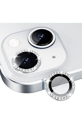 Iphone 13 / 13 Mini Uyumlu Gümüş Taşlı Kamera Lensi Koruyucu ürün fotoğrafı