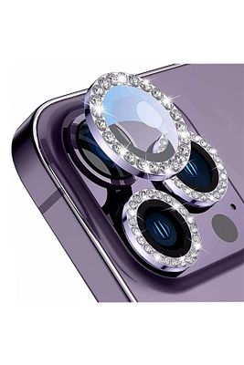 Iphone 14 Pro Max / 14 Pro Uyumlu Derin Mor Taşlı Kamera Lensi Koruyucu ürün fotoğrafı