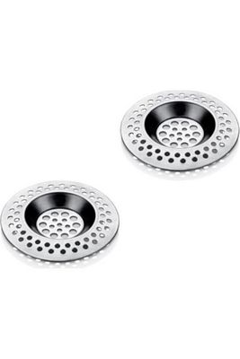 Paslanmaz Metal 2'li Yuvarlak Mutfak Lavabo Içi Gider Süzgeci, Banyo Evye Deliği Çöp Tıkacı ürün fotoğrafı