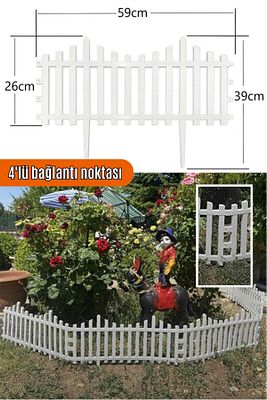 Dekoratif Bahçe Çiti Plastik Çit Tekli 39cm X 59cm - Beyaz ürün fotoğrafı