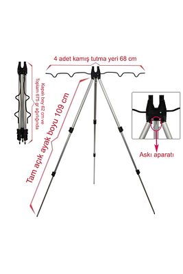 Teleskopik Kamış Dayama ( Kamış Sehpası ) ( Kamış Tripod ) ürün fotoğrafı