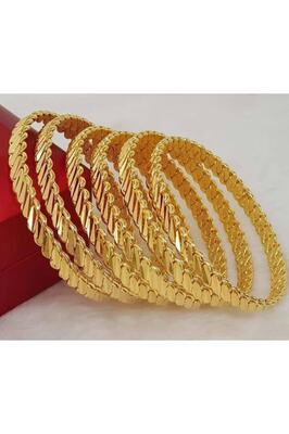 6 Adet Altın Kaplama Adana Burma Bilezik (6 LÜ SET) ürün fotoğrafı