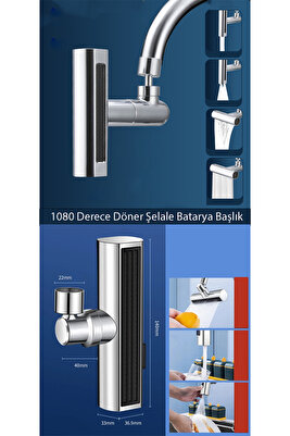 Krom Tasarruflu 4 Modlu Şelale Ayarlanabilir Musluk Başlığı Mutfak Eviye Bataryası Lavabo Bataryası ürün fotoğrafı