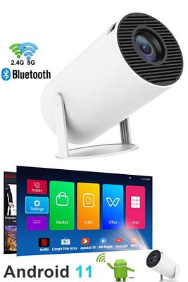 Taşınabilir Sinema Projektörü 1280 * 720P Ev Sineması Bluetooth Android 11 Akıllı Projeksiyon Wifi ürün fotoğrafı