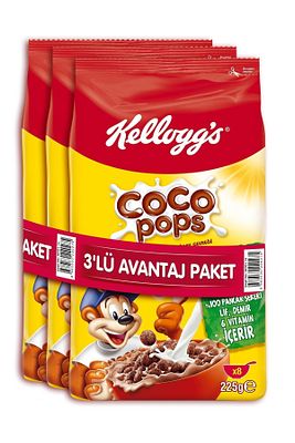 Coco Pops Çikolatalı Buğday Ve Mısır Gevreği 225 gr X 3 Adet,lif Kaynağı,demir Ve 6 Vitami ürün fotoğrafı