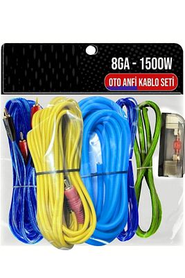 8ga 1500w Oto Anfi Set-otomobil Araç Hoparlör Ses Sistemi Amfi Kablosu Tesisat Seti ürün fotoğrafı