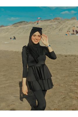 Kadın Siyah Haşama Takım & Tesettür Mayo ürün fotoğrafı