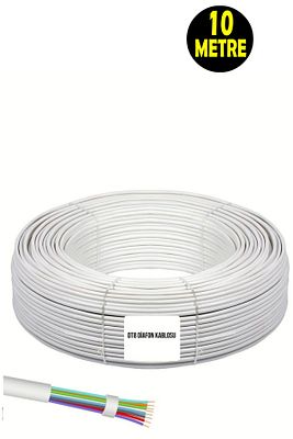 10 METRE DT8 Kablo - 8 x 0.22 DT 8 Sesli Görüntülü Diafon Alarm Zil Kablosu ürün fotoğrafı