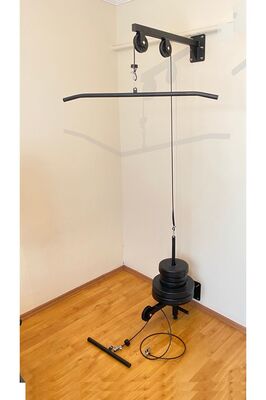 Duvar Tipi Cable Crossover Lat Puldown &amp; Pushdown ,row ,biceps ,triceps Omuz Çalışma Istasyonu ürün fotoğrafı