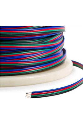 5 Metre Rgb Kablo 4 Lü Şerit Led Kablosu 4X0.22 Kalaylı %100 Bakır ürün fotoğrafı