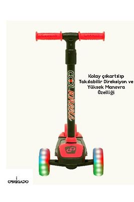 Kız Erkek Çocuk Scooter, Yüksekliği Ayarlanabilir Çocuk Scooter, Led Işıklı Tekerlekler ürün fotoğrafı