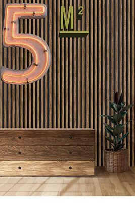 Bien Exclusive 2689 Lambri Panel Ahşap Duvar Çıtası Desenli Premium Duvar Kağıdı 5,30 M² ürün fotoğrafı