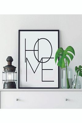 1 Adet Home Yazılı Ahşap Mdf Çerçeve Görünümlü Mdf Tablo ürün fotoğrafı