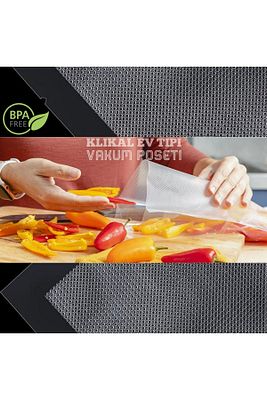 15x20 50 Adet Tırtıklı Vakum Makinesi Poşeti Ev Tipi ürün fotoğrafı