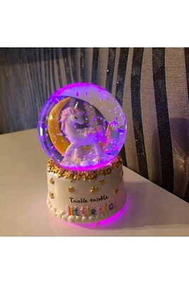 Orta Boy Unicorn Temalı Müzikli Ve Işıklı Kar Küresi Unicorn ürün fotoğrafı
